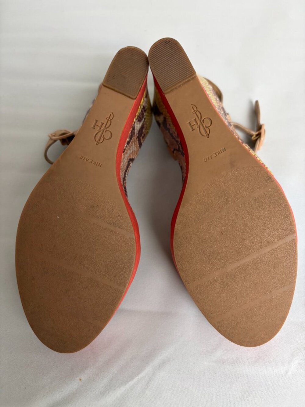 Snakeskin color block platform wedge sandals from Cole Haan - Picture 3 of 5